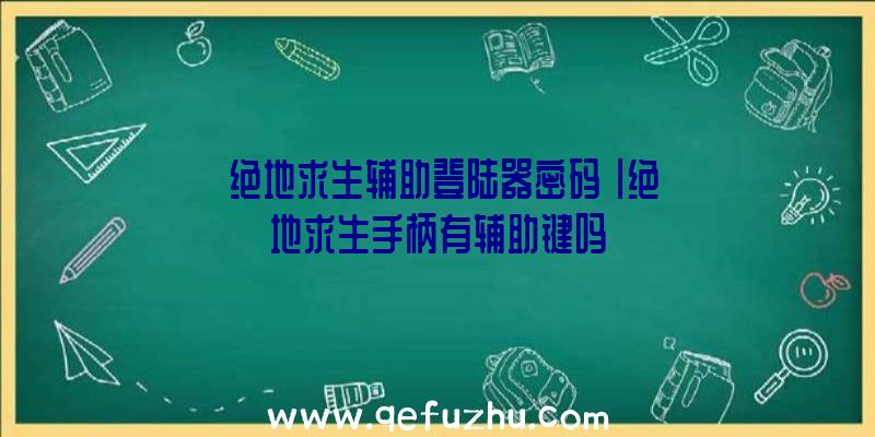 「绝地求生辅助登陆器密码」|绝地求生手柄有辅助键吗